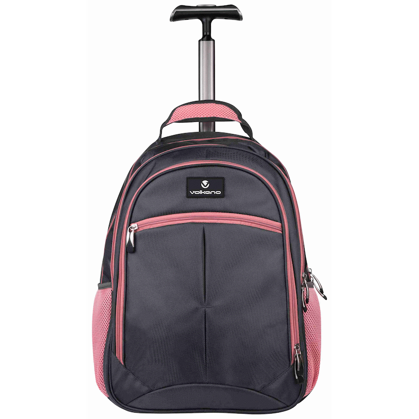 Volkano Bags Volkano Orthopaedic Trolley Backpack 35l - Dark Grey/Pink