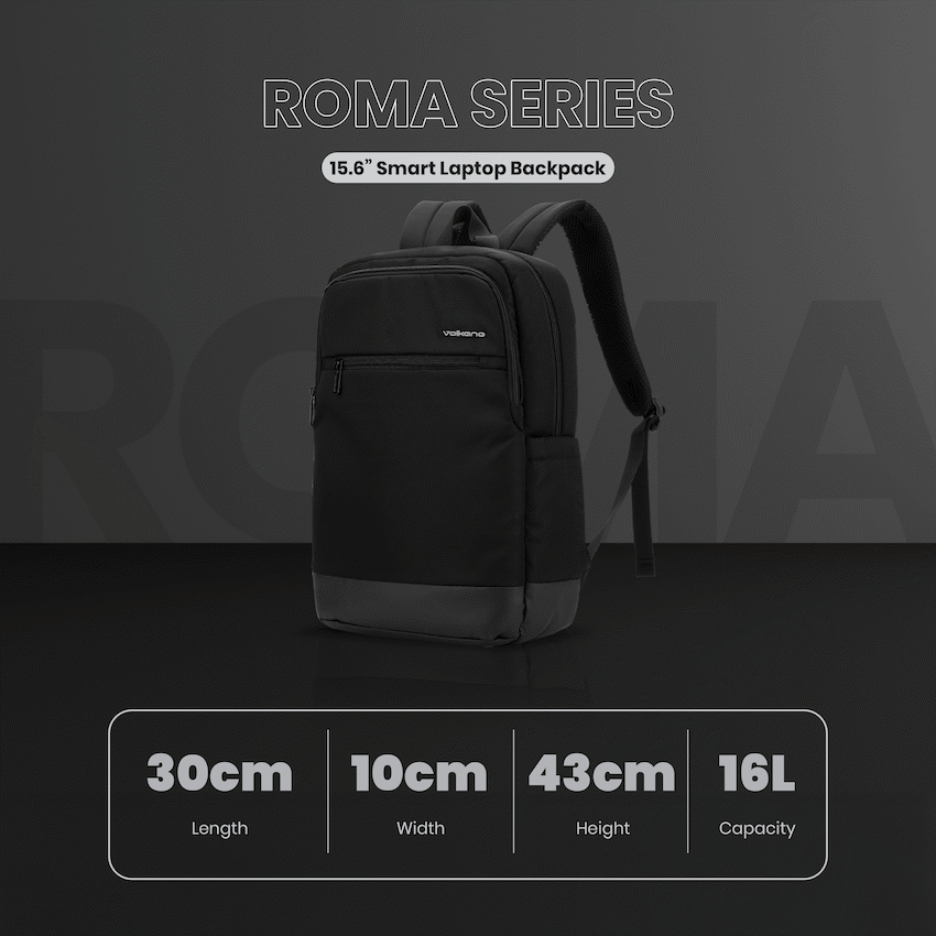 Volkano Bags Volkano Roma 15.6" Smart Laptop Backpack - Black