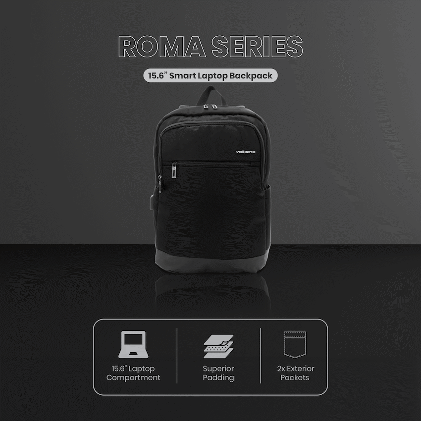Volkano Bags Volkano Roma 15.6" Smart Laptop Backpack - Black