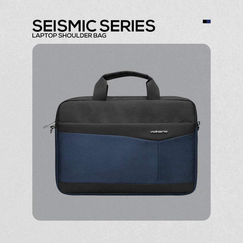 Volkano Bags Volkano Seismic 15.6" Laptop Shoulder Bag Blk/Nvy