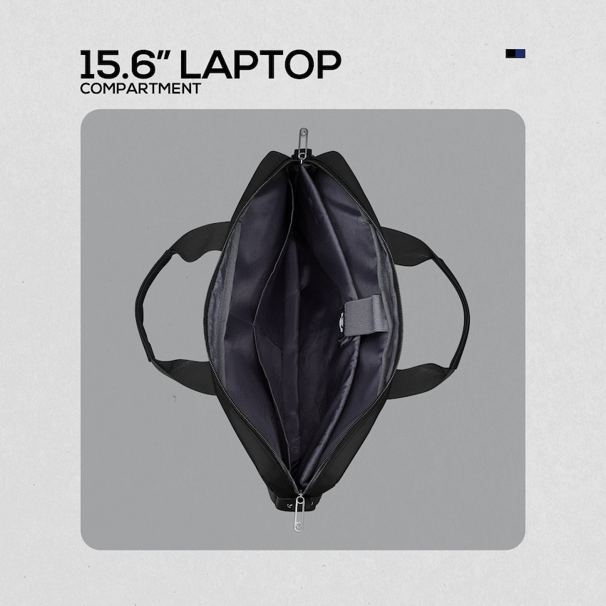 Volkano Bags Volkano Seismic 15.6" Laptop Shoulder Bag Blk/Nvy