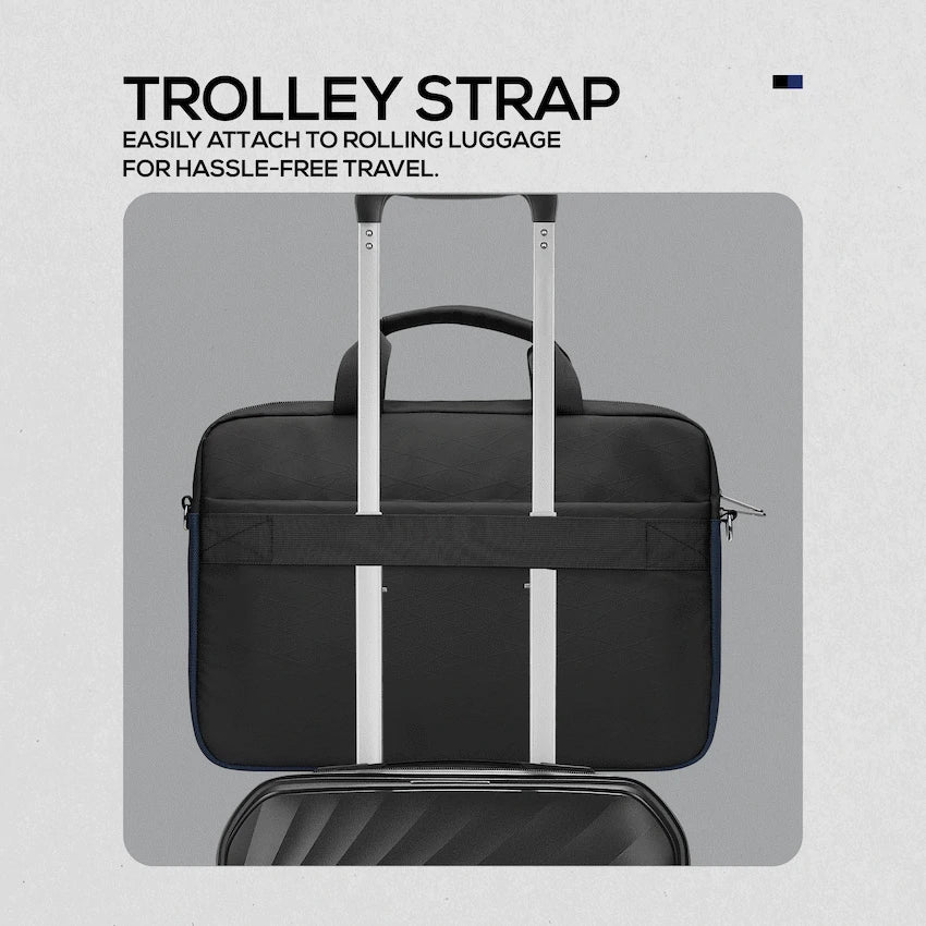 Volkano Bags Volkano Seismic 15.6" Laptop Shoulder Bag Blk/Nvy