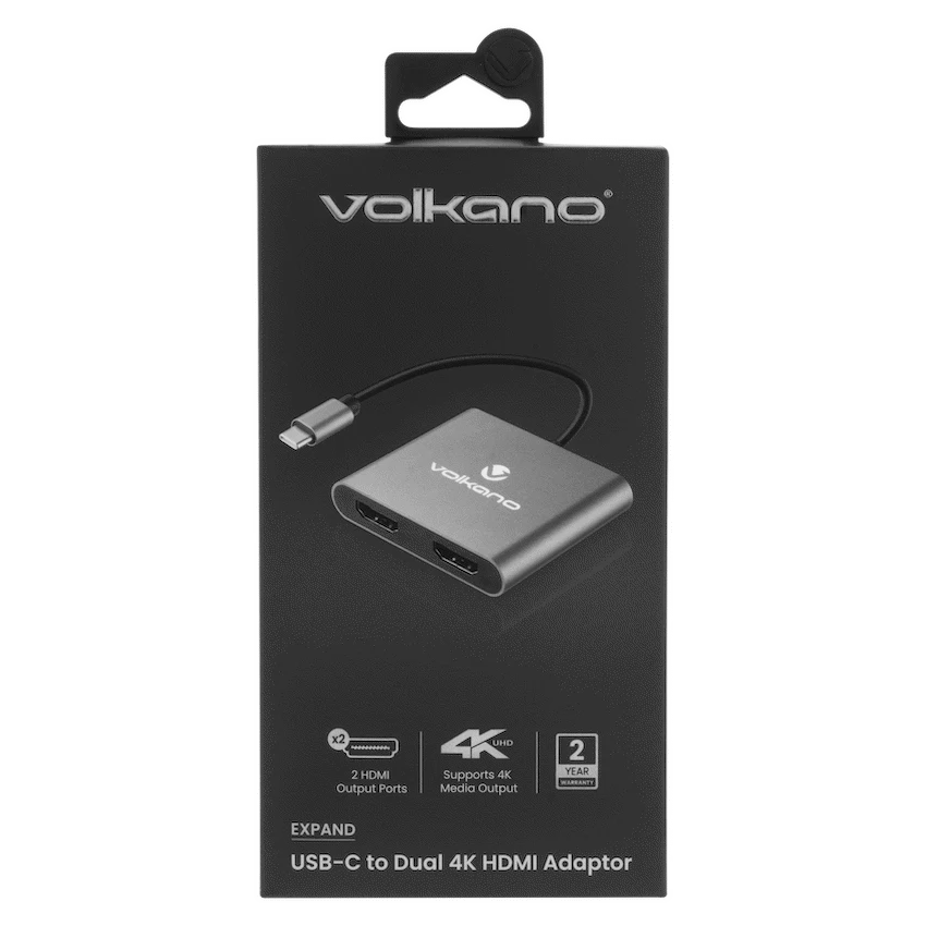 Volkano Computer Accessories Volkano Expand Series USB-C to Dual 4K HDMI Adaptor