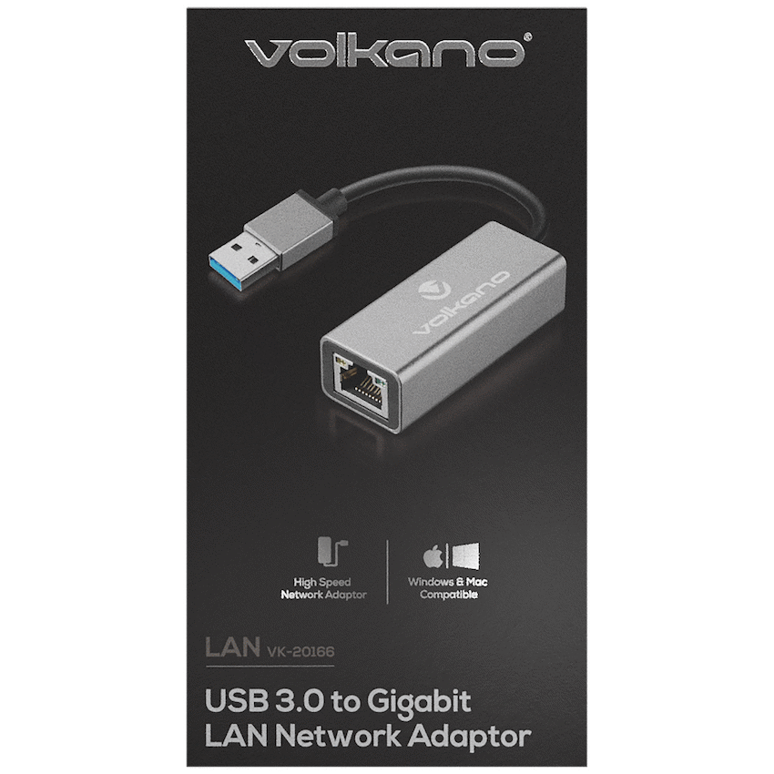 Volkano Computer Accessories Volkano Lan Series USB 3.0 to Gigabit LAN Network Adaptor