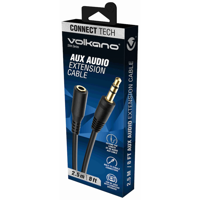 Volkano Computer Accessories Volkano Slim series Aux extension 2.5m