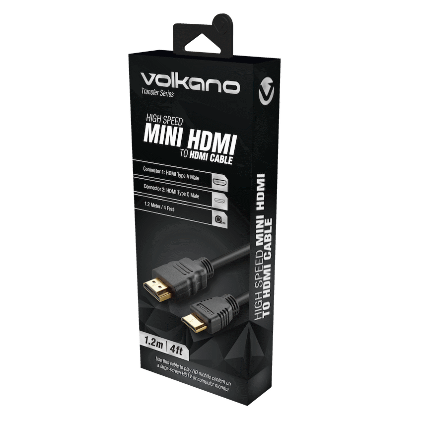 Volkano Computer Accessories Volkano Transfer series Mini HDMI to HDMI cable 1.2meter - black