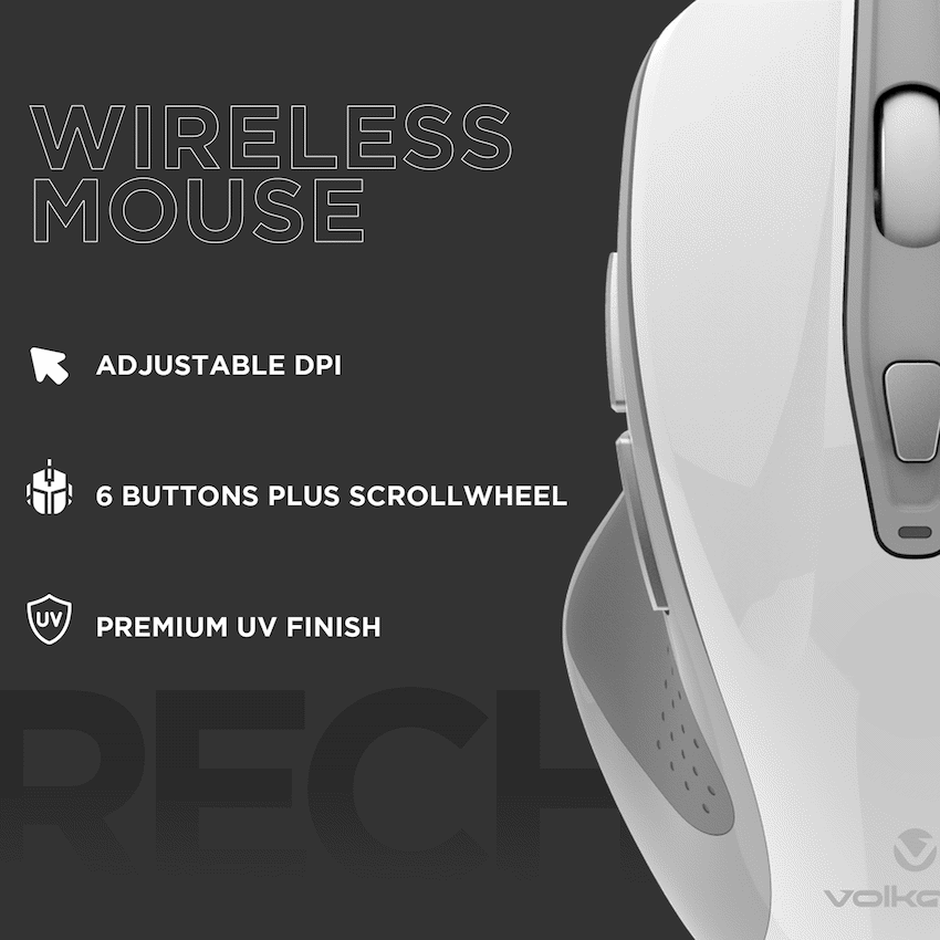 Volkano Computer Peripherals Volkano Aurum Series Bluetooth Wireless Mouse - White