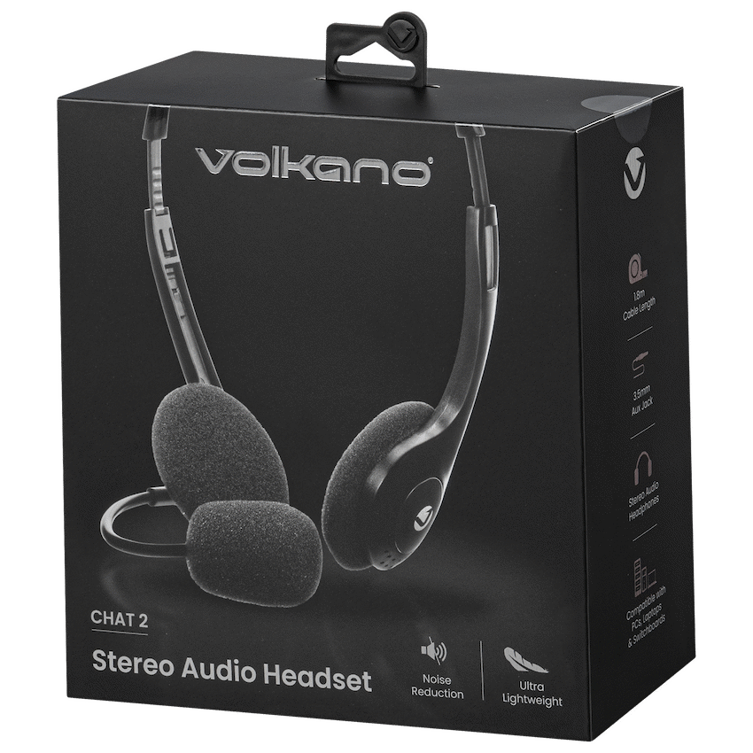 Volkano Computer Peripherals Volkano Chat 2 Stereo Headset with Boom Microphone
