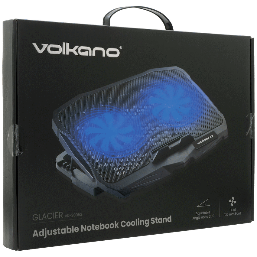 Volkano Computer Peripherals Volkano Glacier Series Upright Notebook Cooling Stand with Dual Fans