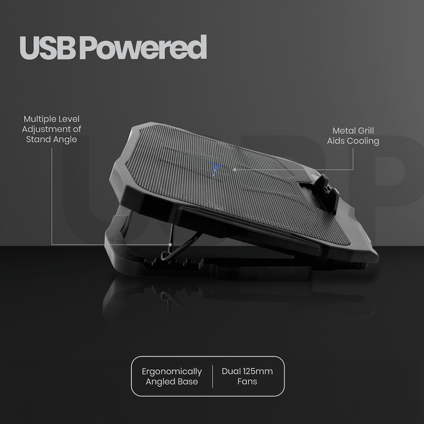 Volkano Computer Peripherals Volkano Glacier Series Upright Notebook Cooling Stand with Dual Fans