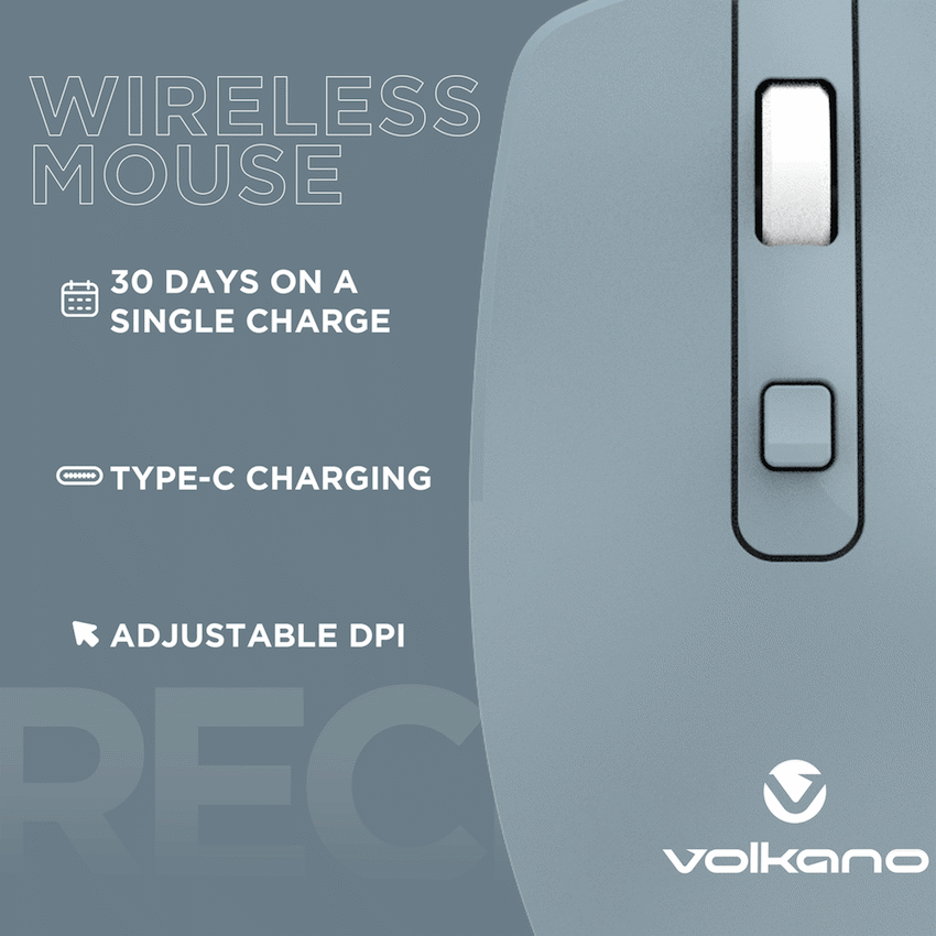 Volkano Computer Peripherals Volkano Granite Series Rechargeable Wireless Mouse - Blue