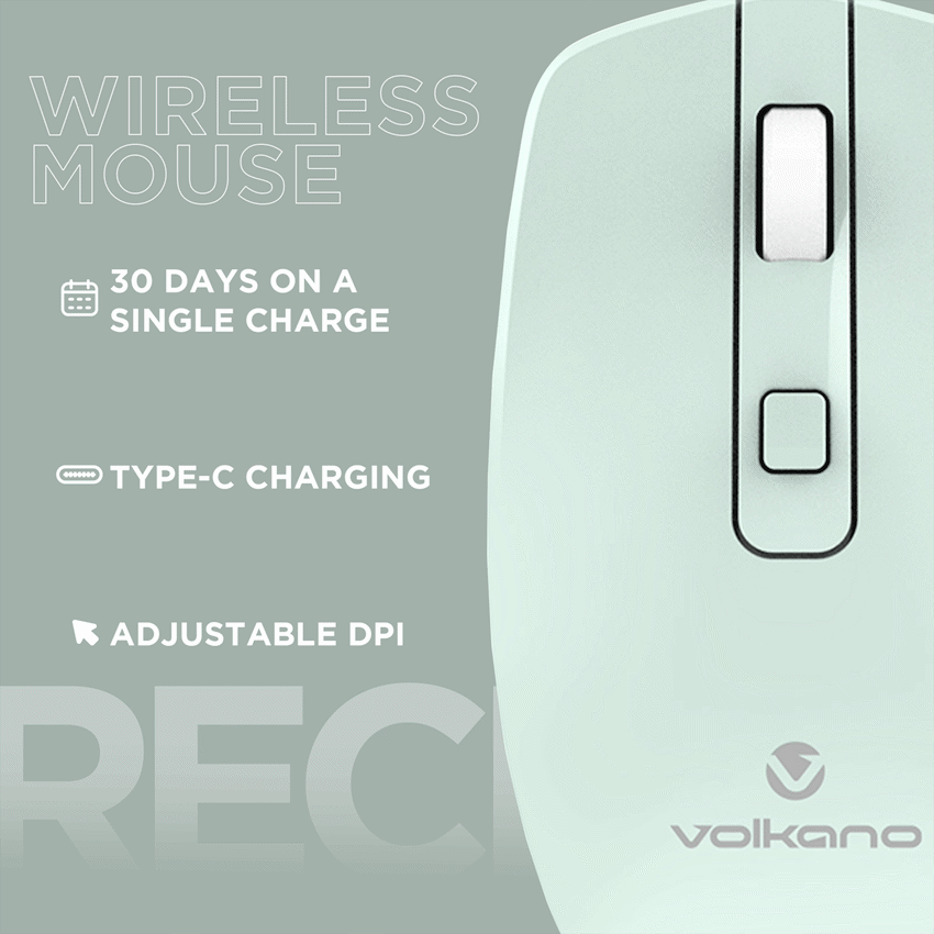 Volkano Computer Peripherals Volkano Granite Series Rechargeable Wireless Mouse - Green