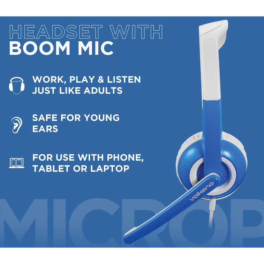 Volkano Computer Peripherals Volkano Kids Chat Junior series headset with mic - Blue