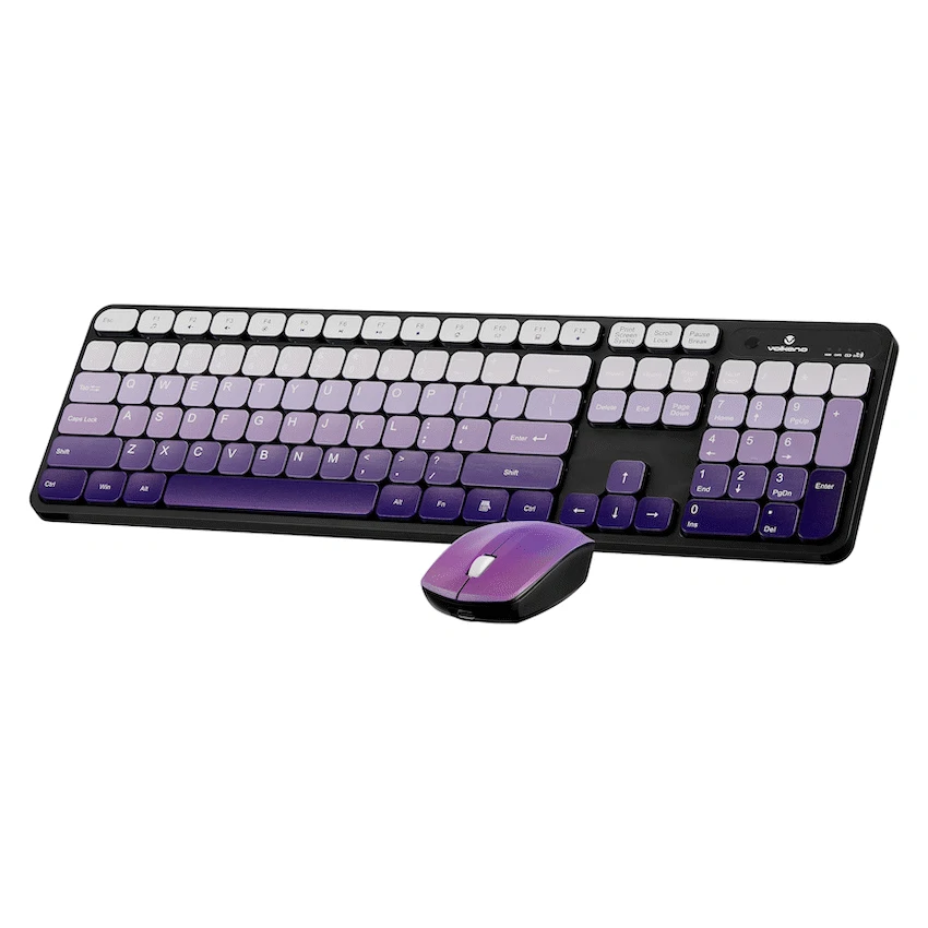 Volkano Computer Peripherals Volkano Prism Series Bluetooth Wireless Keyboard and Mouse - Purple