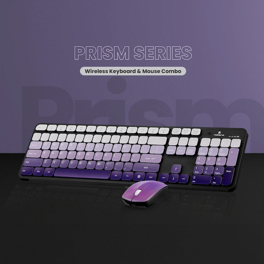 Volkano Computer Peripherals Volkano Prism Series Bluetooth Wireless Keyboard and Mouse - Purple