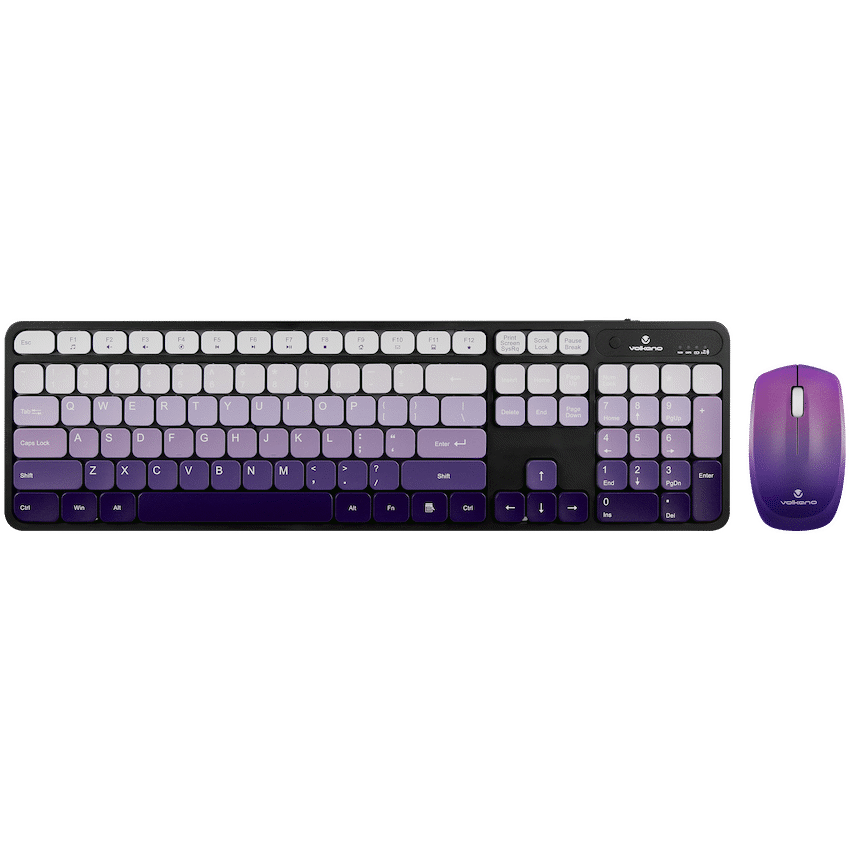 Volkano Computer Peripherals Volkano Prism Series Bluetooth Wireless Keyboard and Mouse - Purple