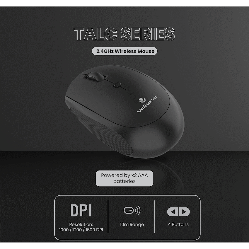 Volkano Computer Peripherals Volkano Talc Wireless Mouse - Black
