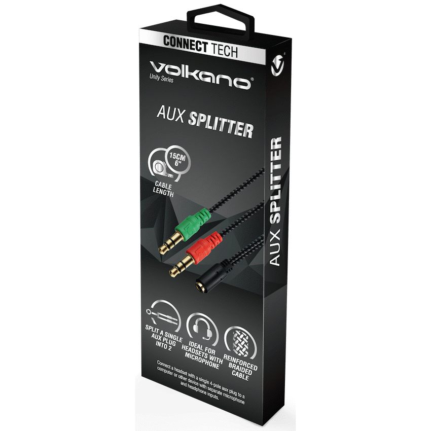 Volkano Computer Peripherals Volkano Unity Series AUX Splitter 4-Pole Socket to 2 AUX