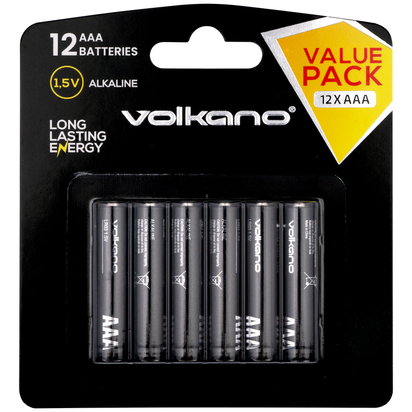 Volkano Electrical Volkano Extra AAA Batteries Value Pack of 12