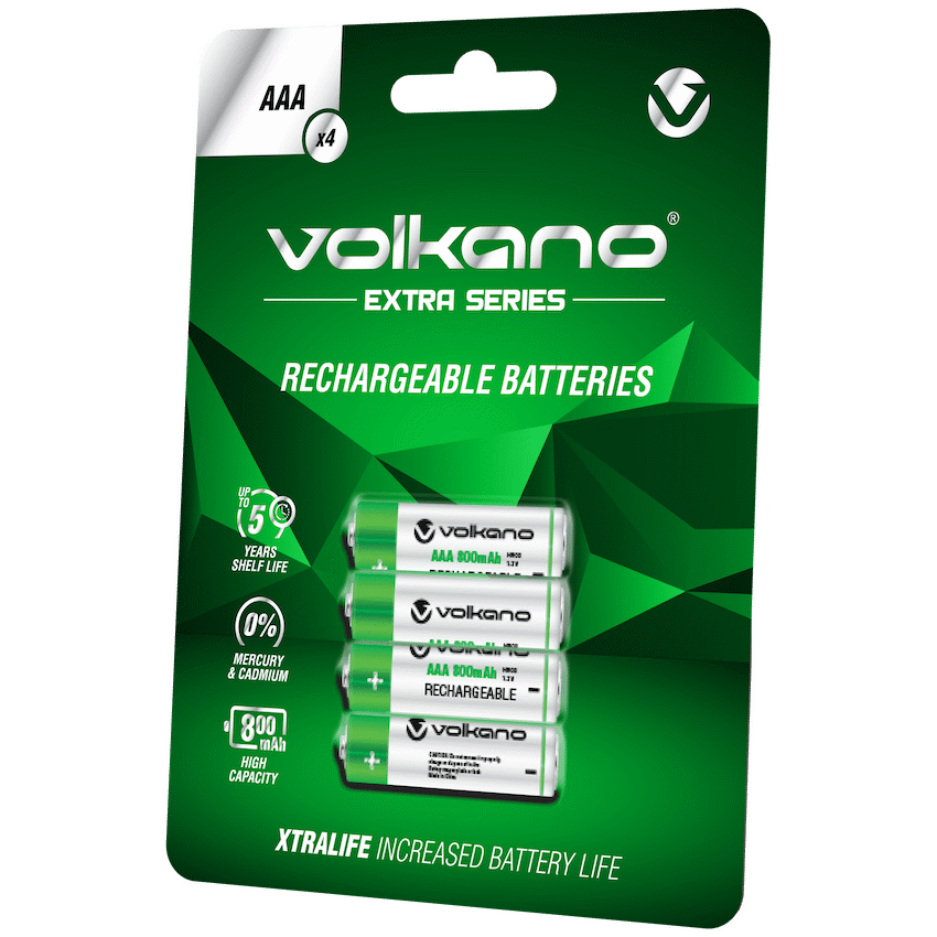 Volkano Electrical Volkano Extra Series AAA Rechargeable Batteries Pack of 4