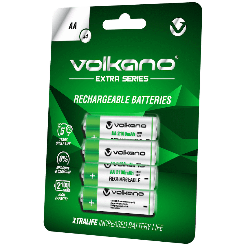Volkano Electrical Volkano Extra Series Rechargeable AA Batteries (Pack of 4)