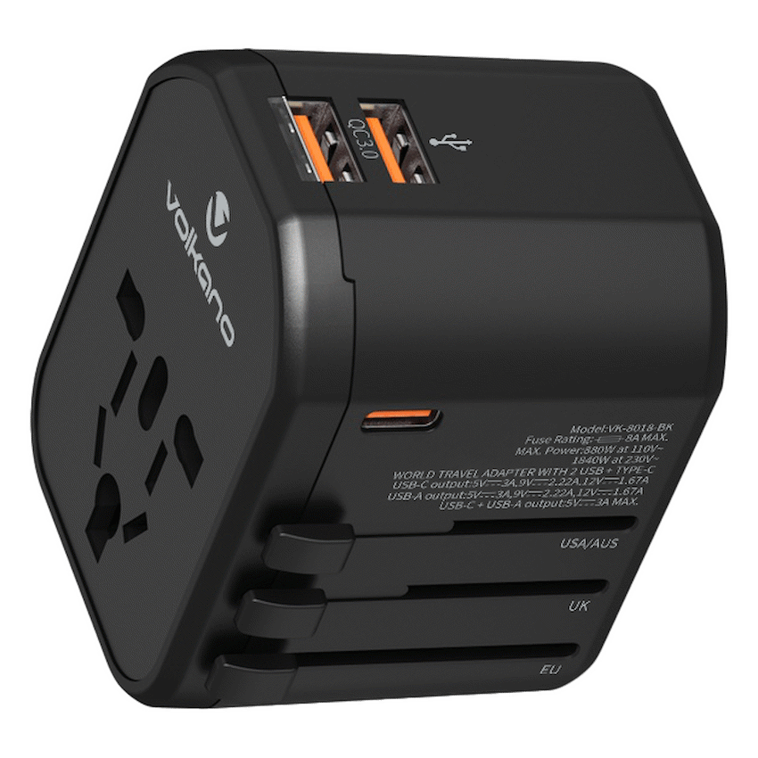 Volkano Electrical Volkano Worldwide Series Travel Adapter PD 25w + QC