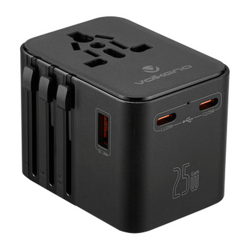 Volkano Electrical Volkano Worldwide Series Travel Adapter PD 25w + QC
