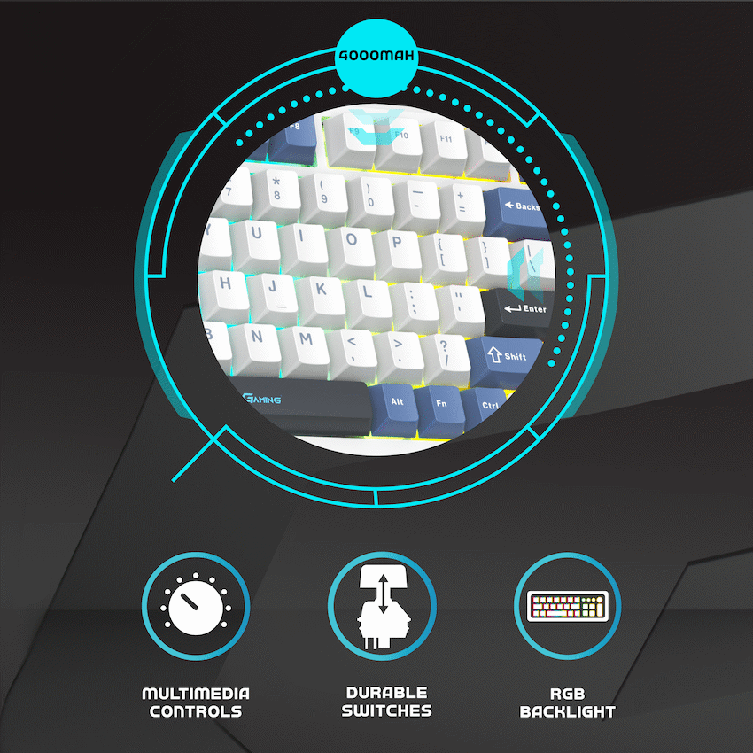 Volkano Gaming Volkano Gaming Phantom X2  TKL Mechanical Tri-Mode Wireless Keyboard