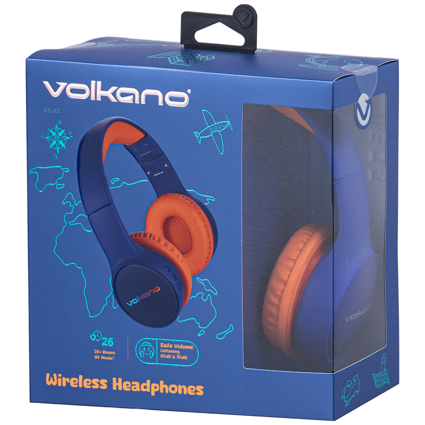 Volkano Kids Audio Volkano Atlas Bluetooth Padded Headphones with dB Switch Function