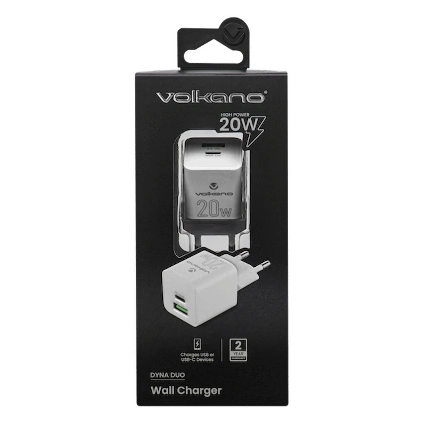 Volkano Mobile Accessories Volkano Dyna Duo 20w PD + QC 3.0 Wall Charger