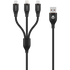 Volkano Mobile Accessories Volkano Flexi Series 3-in-1 Charging Cable - Black