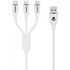 Volkano Mobile Accessories Volkano Flexi Series 3-in-1 Charging Cable - White