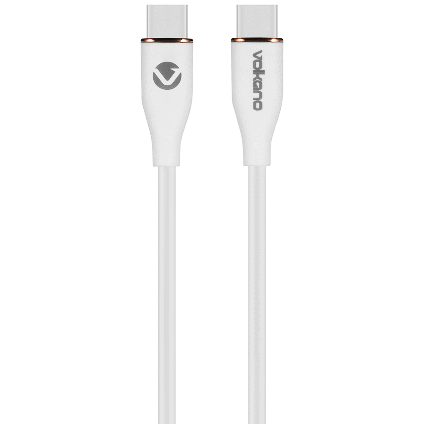 Volkano Mobile Accessories Volkano Flexi Series Type-C to Type-C 1.5m 60w - White