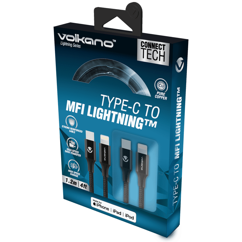 Volkano Mobile Accessories Volkano Lightning Series Type-C to MFI 1.2m