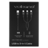 Volkano Mobile Accessories Volkano On-The-Go 3-in-1 1m Braided Cable - Black