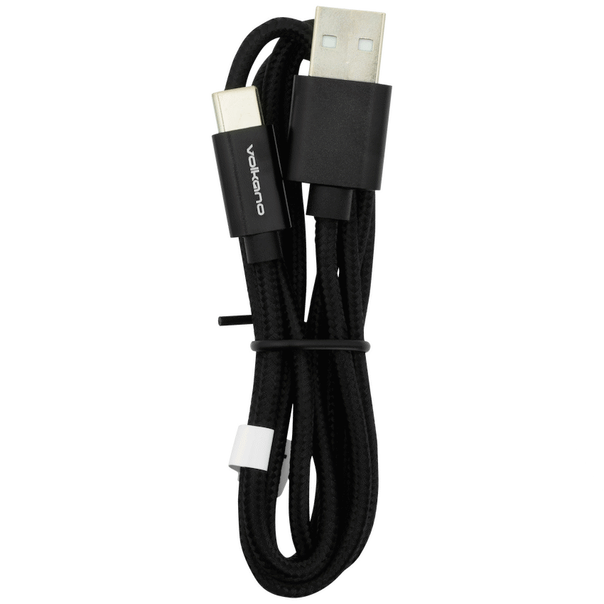 Volkano Mobile Accessories Volkano On-The-Go USB to Type-C 18w Braided 1m Cable - Black