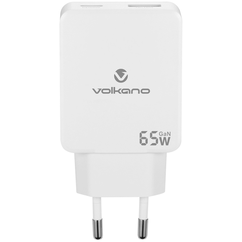 Volkano Mobile Accessories Volkano Potent Duo series 65W Dual USB and USB-C PD Compact Wall Charger
