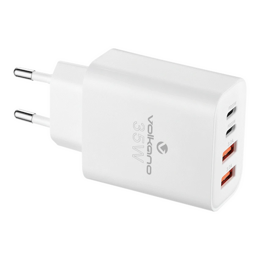 Volkano Mobile Accessories Volkano Quad Series 2x PD USB-C 2x USB-A 3a Wall Charger