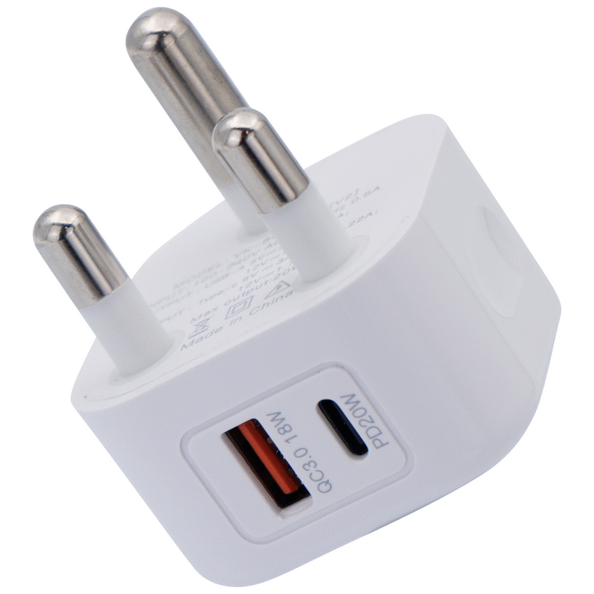 Volkano Mobile Accessories Volkano Robust Series 3-Pin SA to 20w PD + QC 3.0 Wall Charger