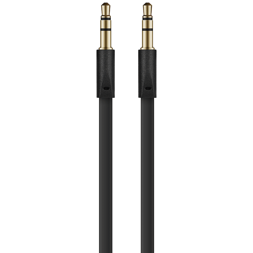 Volkano Mobile Accessories Volkano Slim Series Aux Cable 2m - Black