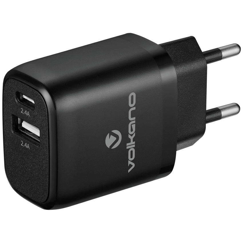 Volkano Mobile Accessories Volkano Volt-C Series Dual USB and USB-C Wall Charger with USB to USB-C Cable Included