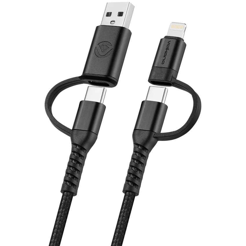 Volkano Mobile Accessories Volkano Weave Series 4-in-1 Charge & Data Cable 60w - 1.2m/4ft