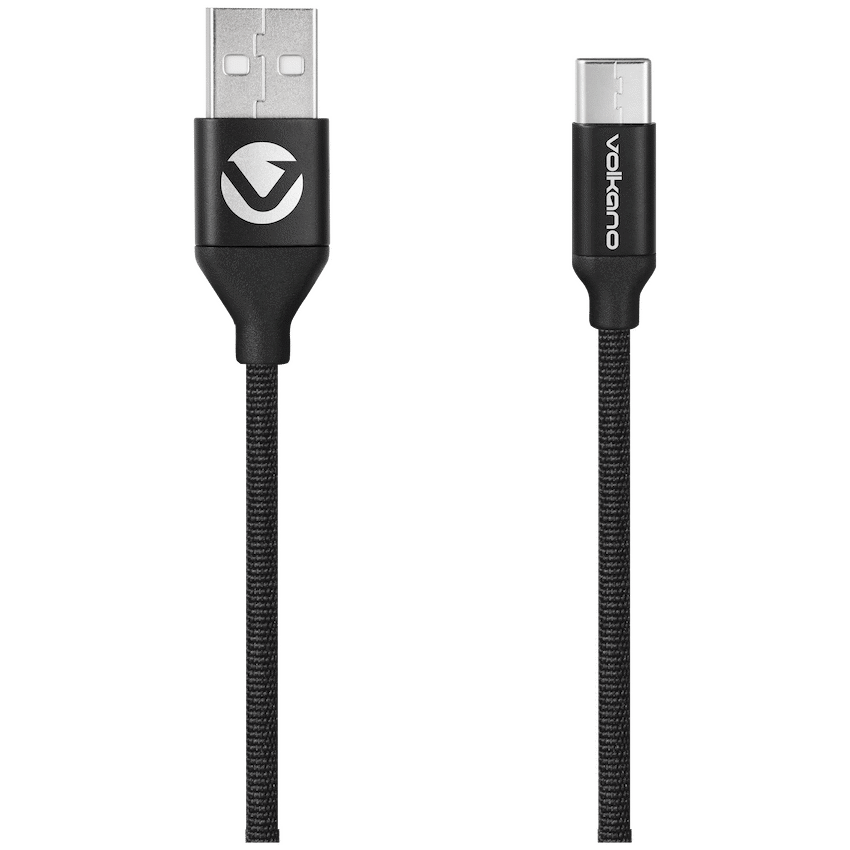 Volkano Mobile Accessories Volkano Weave Series Fabric Braided Micro USB Cable 1.2m - Black
