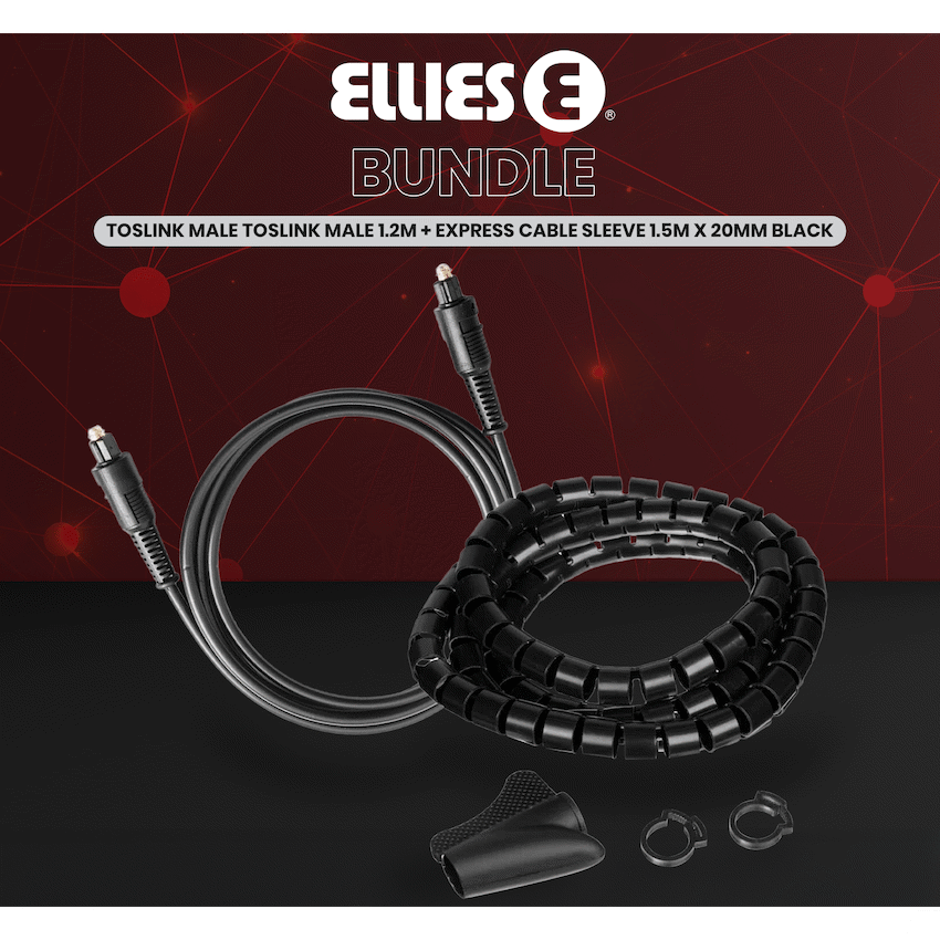 Volkano Televisions Volkano 1.2m & 3m Toslink Cables and 1.5m 20mm Express Cable - Bundle