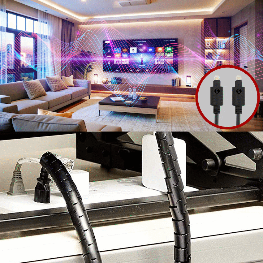Volkano Televisions Volkano 1.2m & 3m Toslink Cables and 1.5m 20mm Express Cable - Bundle