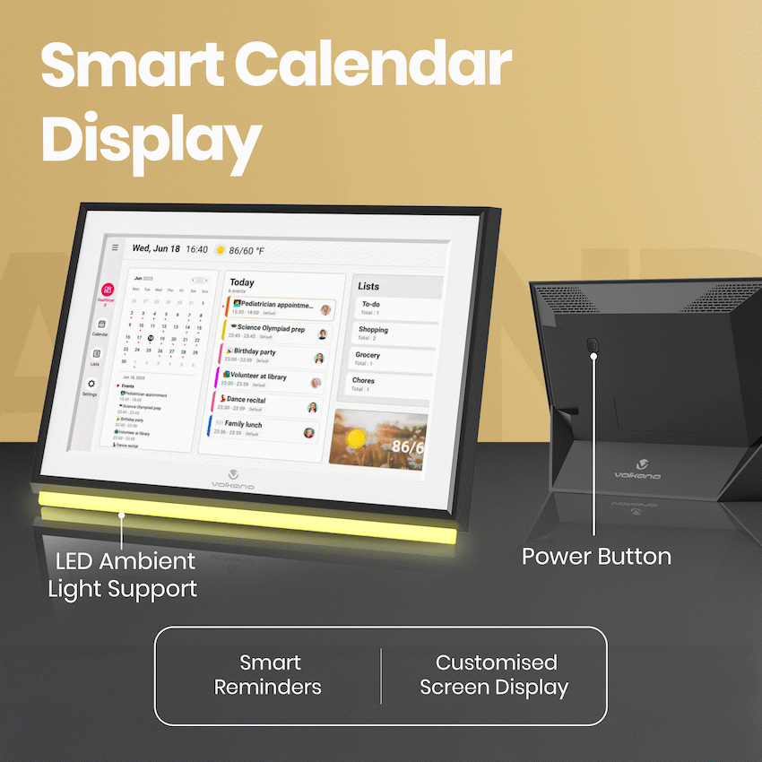 Volkano Volkano Agenda Series Smart Calendar and Digital Photo Frame  10" - Black