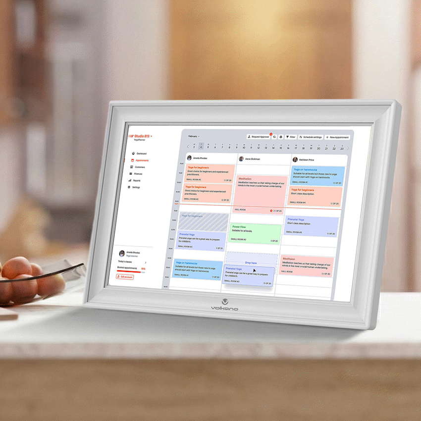 Volkano Volkano Agenda Series Smart Calendar and Digital Photo Frame 15.6" - White