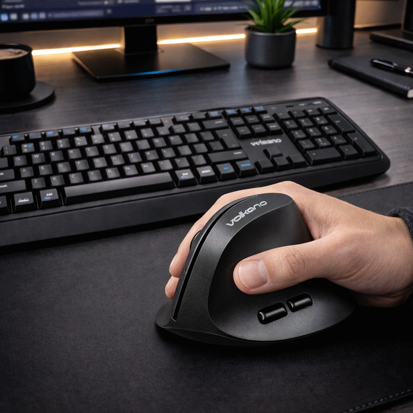 Volkano Volkano Curve Series Ergonomic Bluetooth Wireless mouse - Black