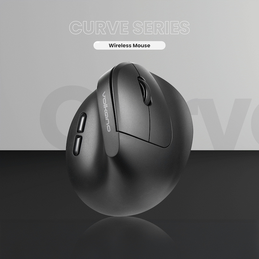 Volkano Volkano Curve Series Ergonomic Bluetooth Wireless mouse - Black