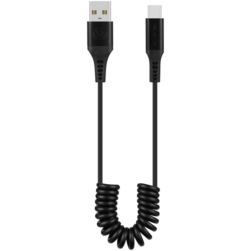 Volkano Volkano Helix Series Coiled 1m Charging Cable USB-A To USB-C 60W - Black